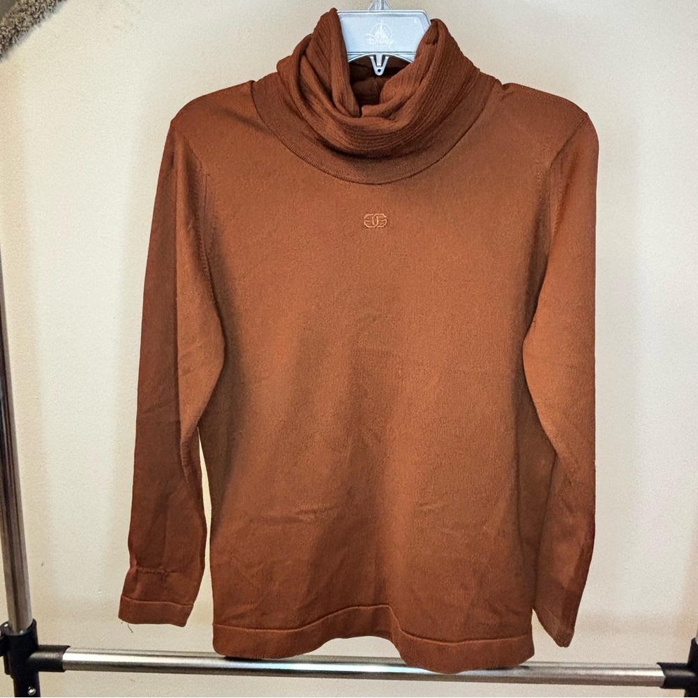 Givenchy Sport Vintage Turtle Neck‎ Long Sleeve Brown Flawed Size 38